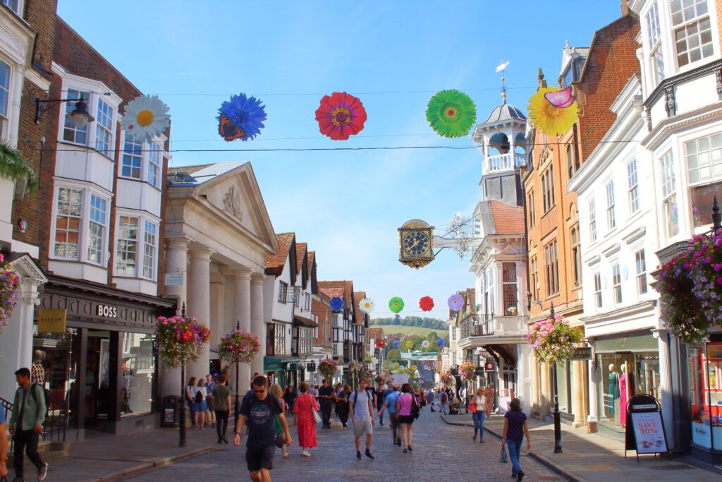 Photo of Guildford high street in England