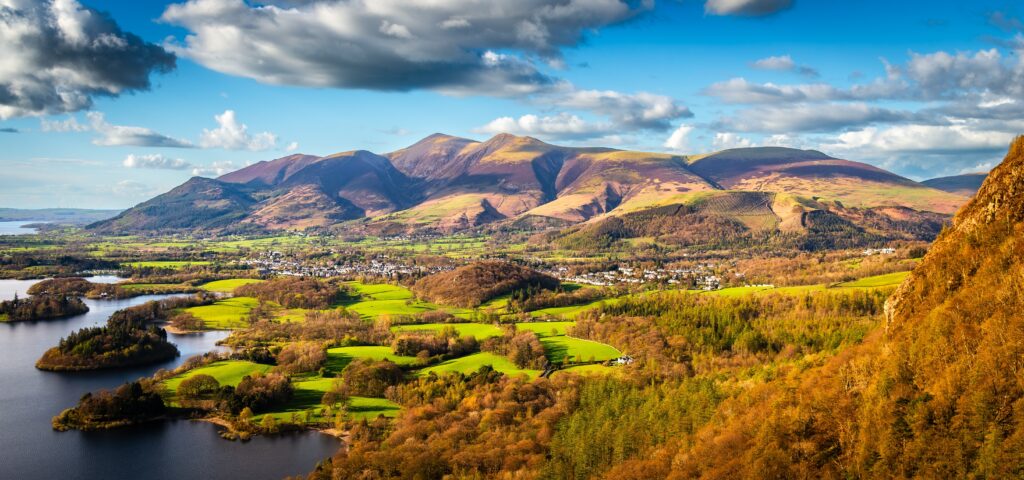 Skiddaw panorama in the english lake district