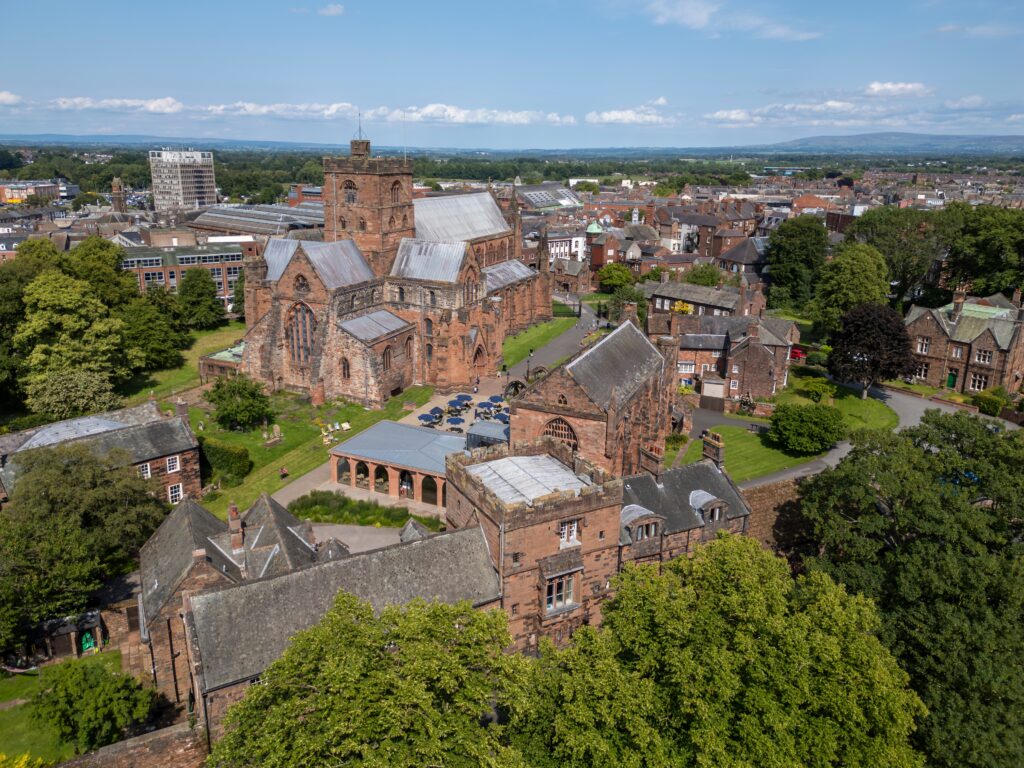 Carlisle Cathedral lies within the Abbey precinct, a gated area
