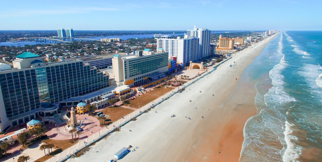 Beautiful aerial view of aytona Beach, Florida.