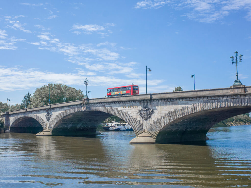 Kew Bridge in west London- a Grade II listed bridge over the Thames in the Borough of Richmond upon Thames and Hounslow