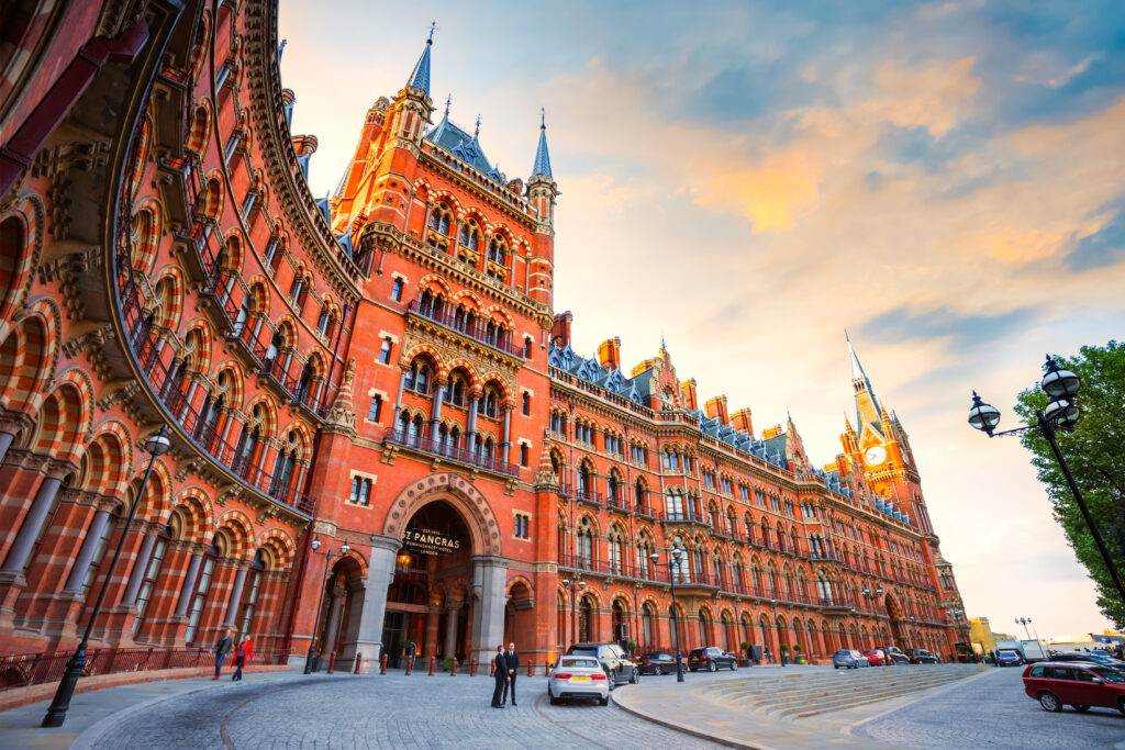 St Pancras station is a central London railway terminus. It is the terminal station for Eurostar continental services from London to France, Belgium and Netherlands