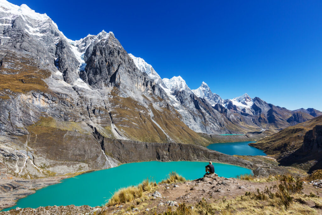 The three lagoons at the Cordillera Huayhuash, Peru
