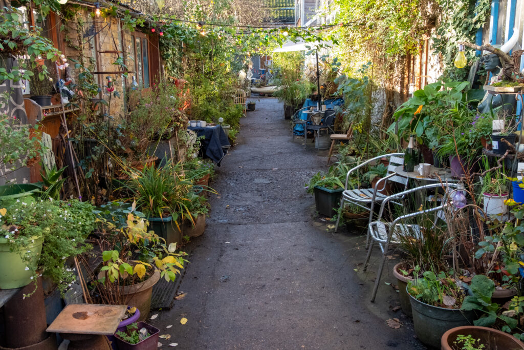 Eel Pie Island, Twickenham, photographed during during open studios weekend. Eel Pie island now houses a number of artists studios but was once a venue for famous musicicans.