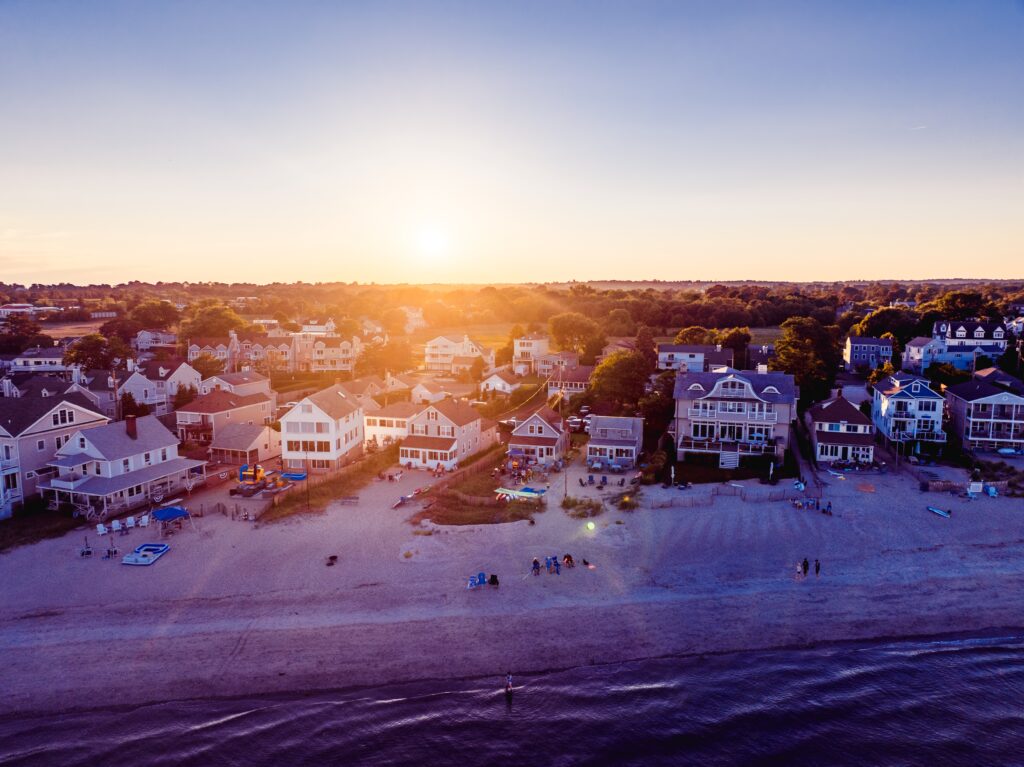 Beach at sunset Fairfield Connecticut