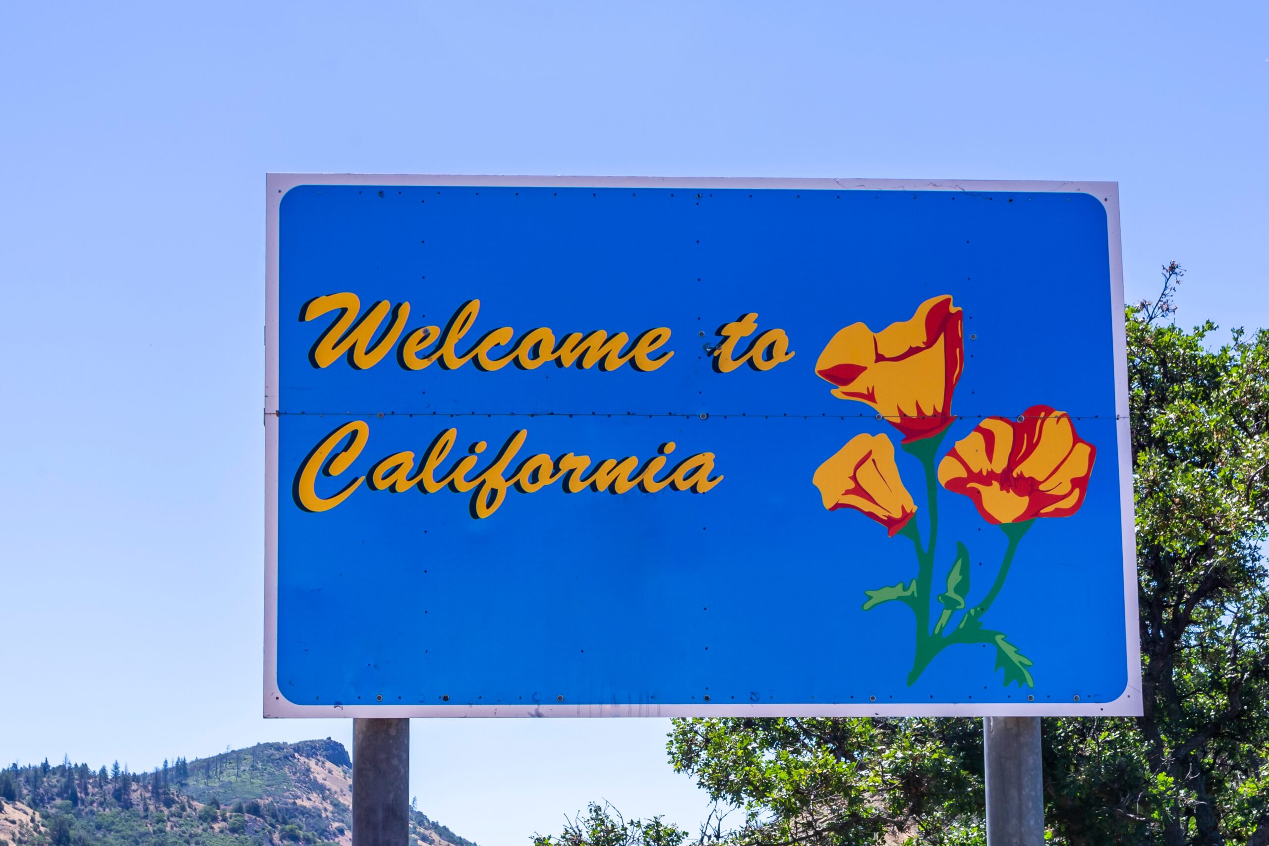 Hilt, California, USA: Welcome to California signboard
