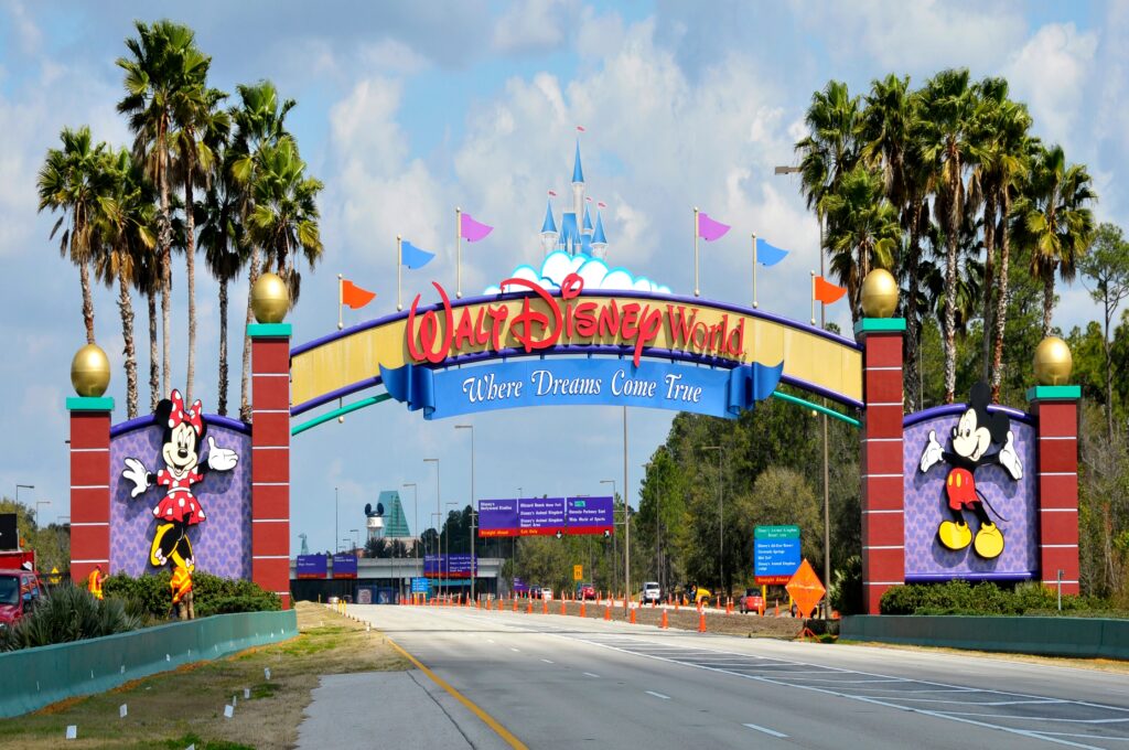 Entrance Arch to Walt Disney Magic Kingdom Theme Park Orlando Florida Central