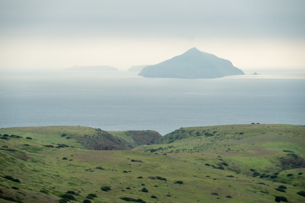 Anacapa Island Looms In The Distance From Santa Cruz island in Channel Islands National Park