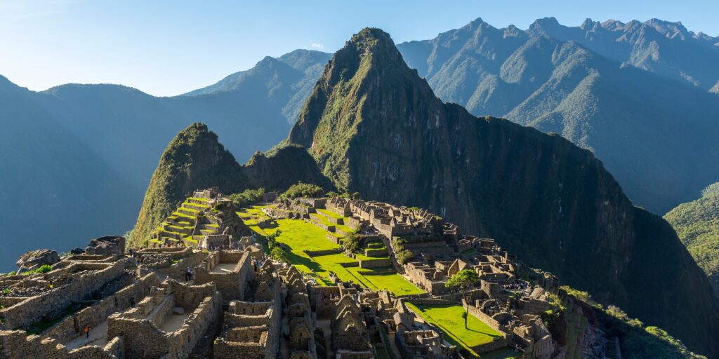 Machu Picchu Inca ruin panorama, Machu Picchu Historical Sanctuary, Cusco, Peru.