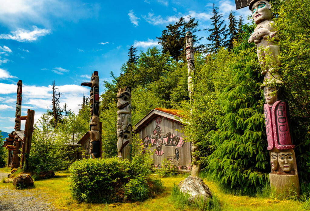 Ketchikan, AK, USA: Native American Totems and Clan Houses located at Totem Bight State Historic Site.