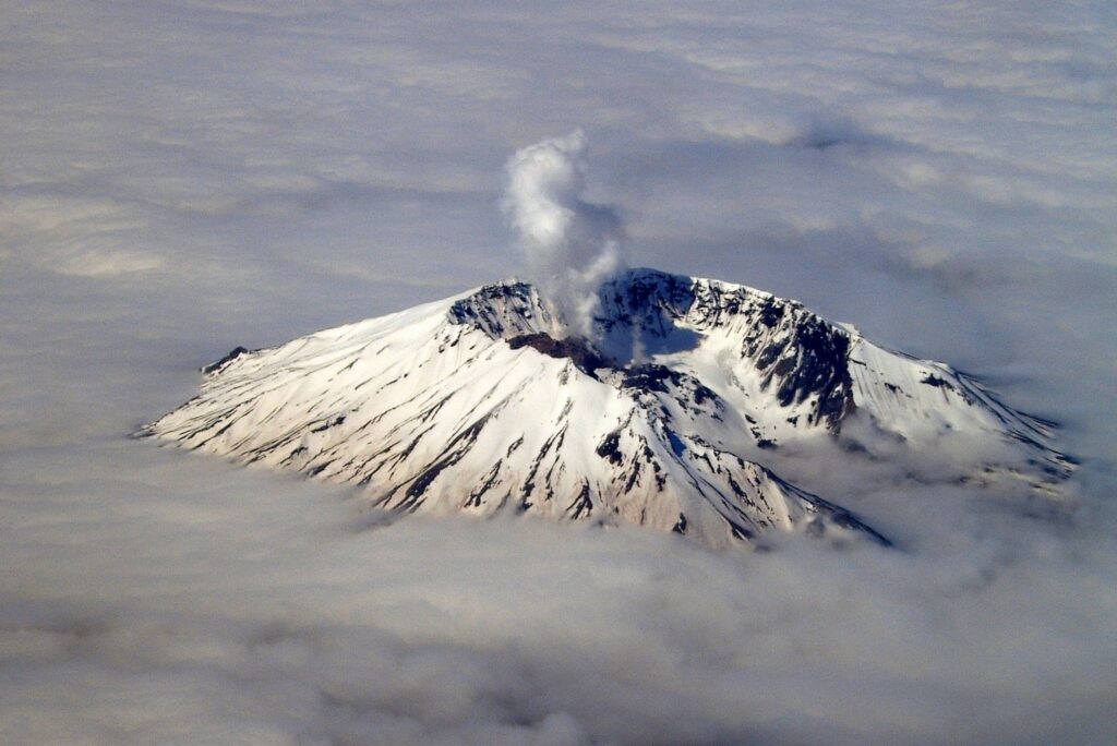 Mount St. Helens Blow-Off Flying Over