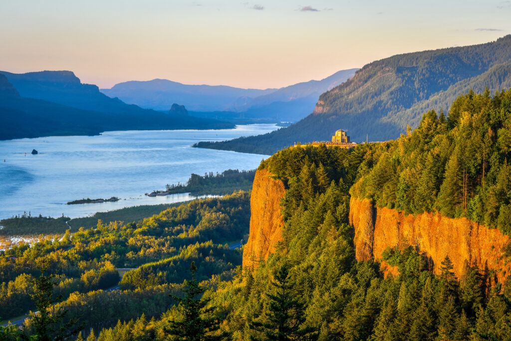 Sunset at Columbia River Gorge, Oregon-USA
