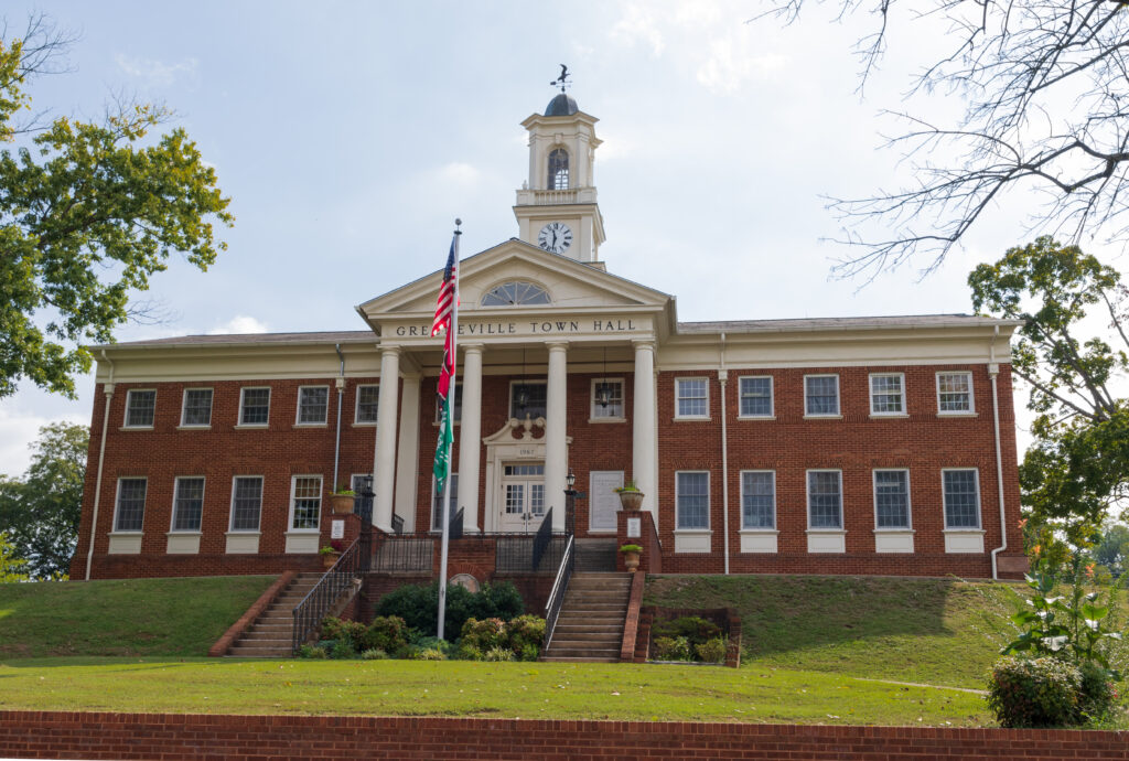 The stately Greeneville Town Hall.