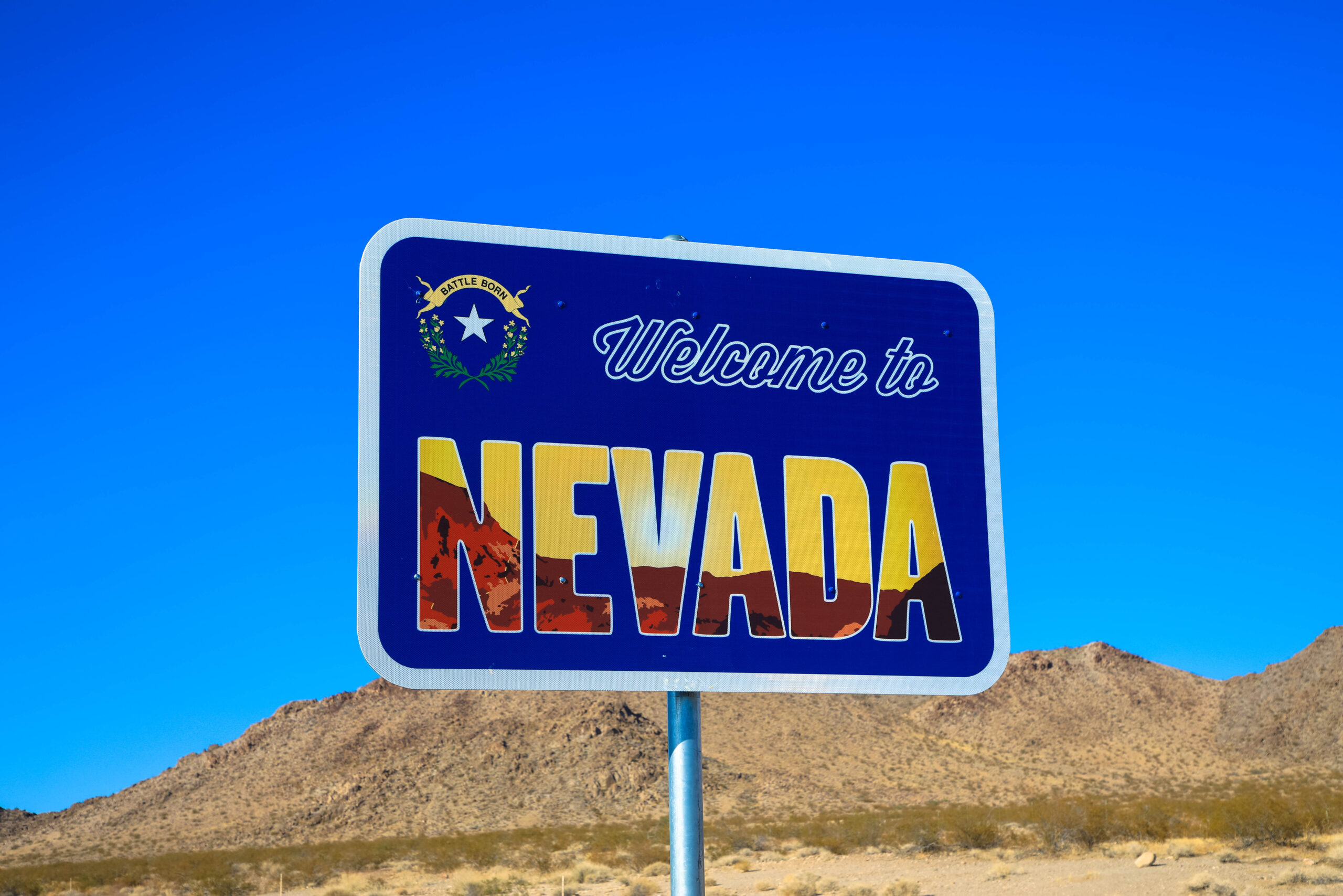 Welcome to Nevada road sign