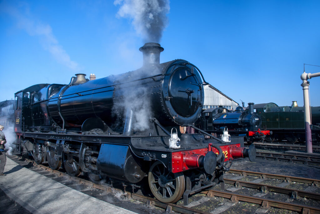 Steam locomotive at Didcot Steam Train Centre, Oxfordshire, UK