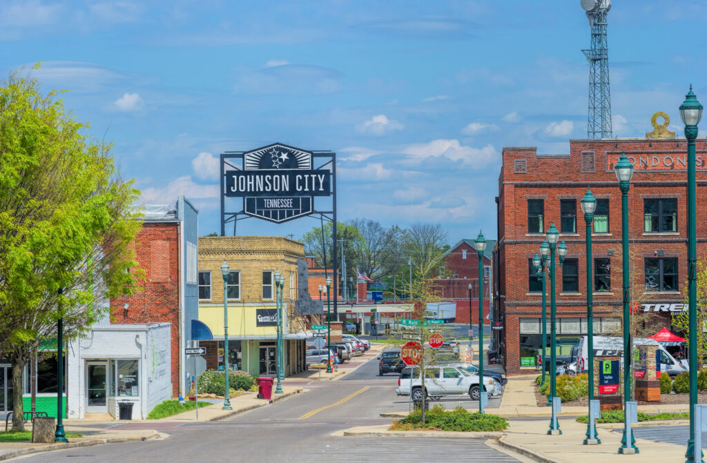 Johnson City, Tennessee:  Shelter In Place deserted Streets of Johnson City in Tennessee.