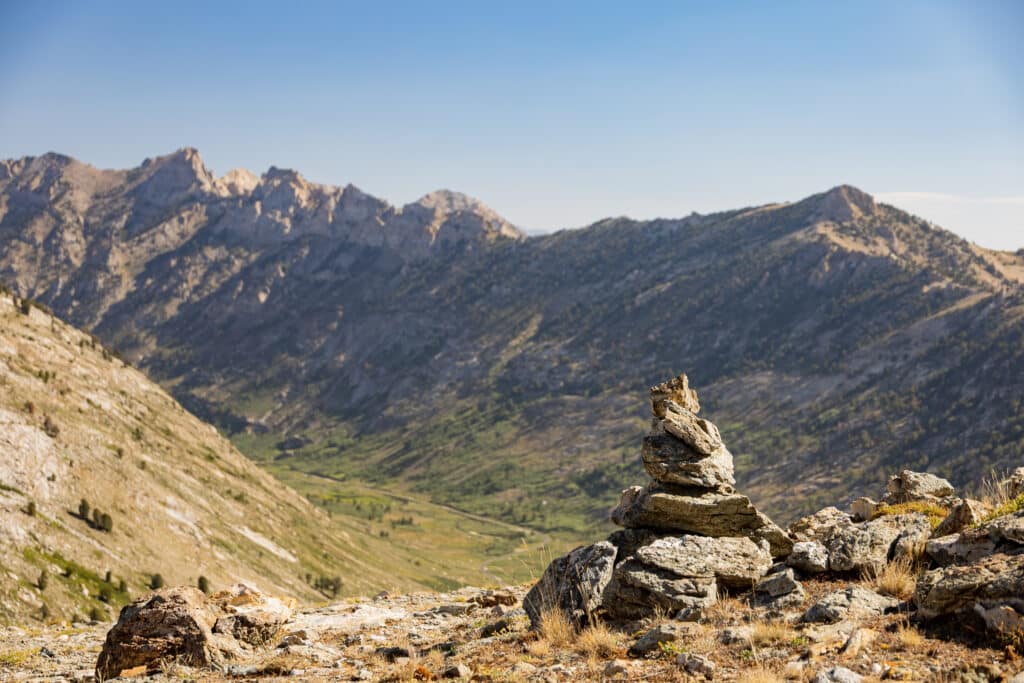 Morning view of the beautiful landscape around the Ruby Crest Trail of Ruby Mountain at Nevada