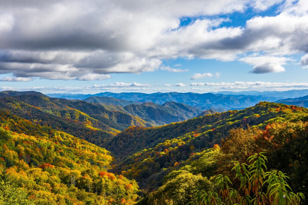 Beautiful autumn scenery at Great Smoky Mountains National Park.