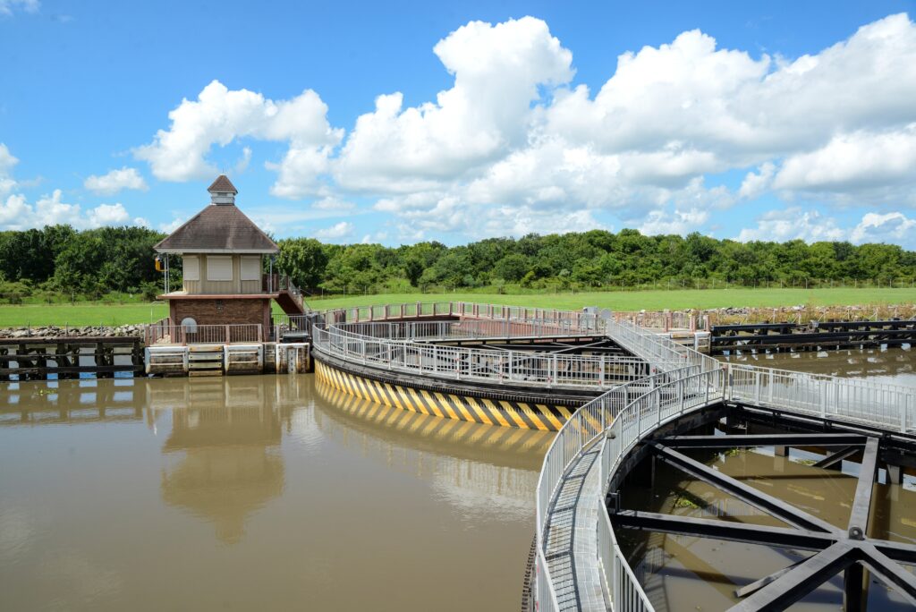 The beautiful Leland Bowman Lock in Abbrville, Louisiana in Vermillion Parish.