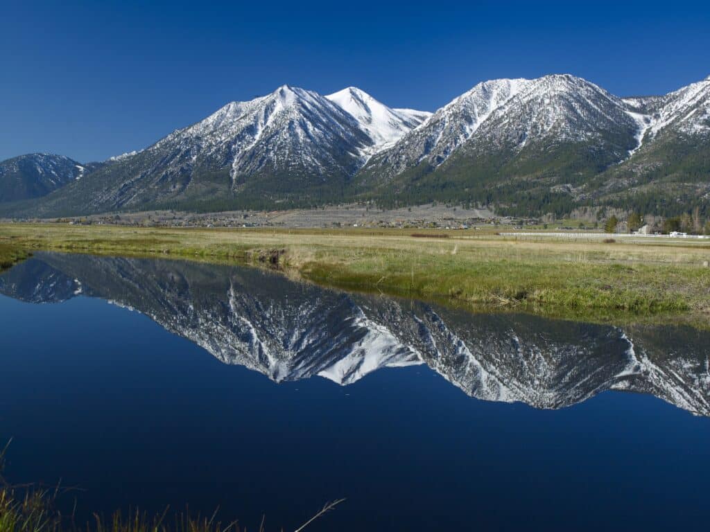 Jobs Peak seen from Carson Valley Nevada