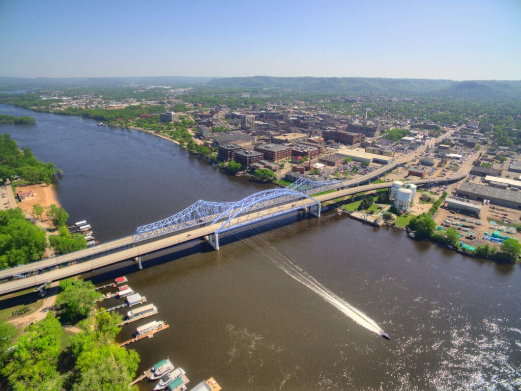 La Crosse is a Community in Wisconsin on the Mississippi River