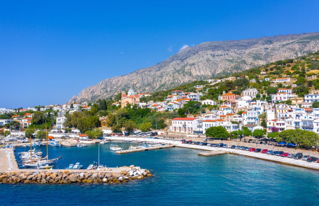 Agios Kirikos village is the capital of Ikaria island, Greece.
