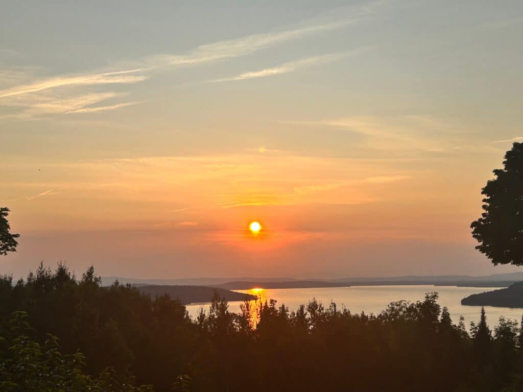 Sunset of moose head lake