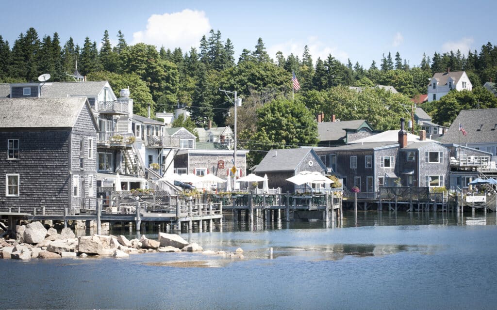 CASTINE,MAINE/USA: A summer view of the town waterfront