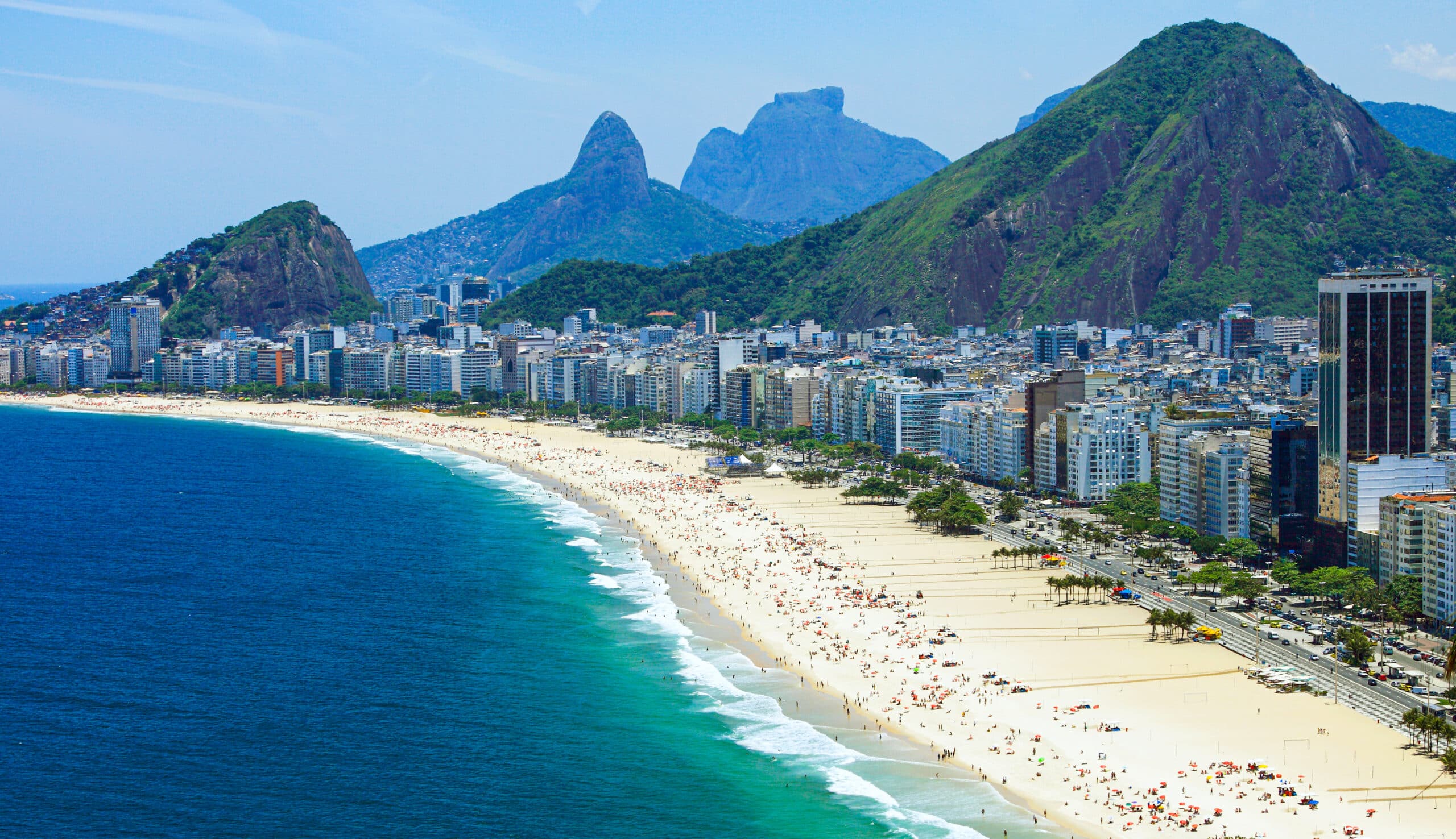 Copacabana beach in Rio de Janeiro, Brazil. Copacabana beach is the most famous beach of Rio de Janeiro, Brazil
