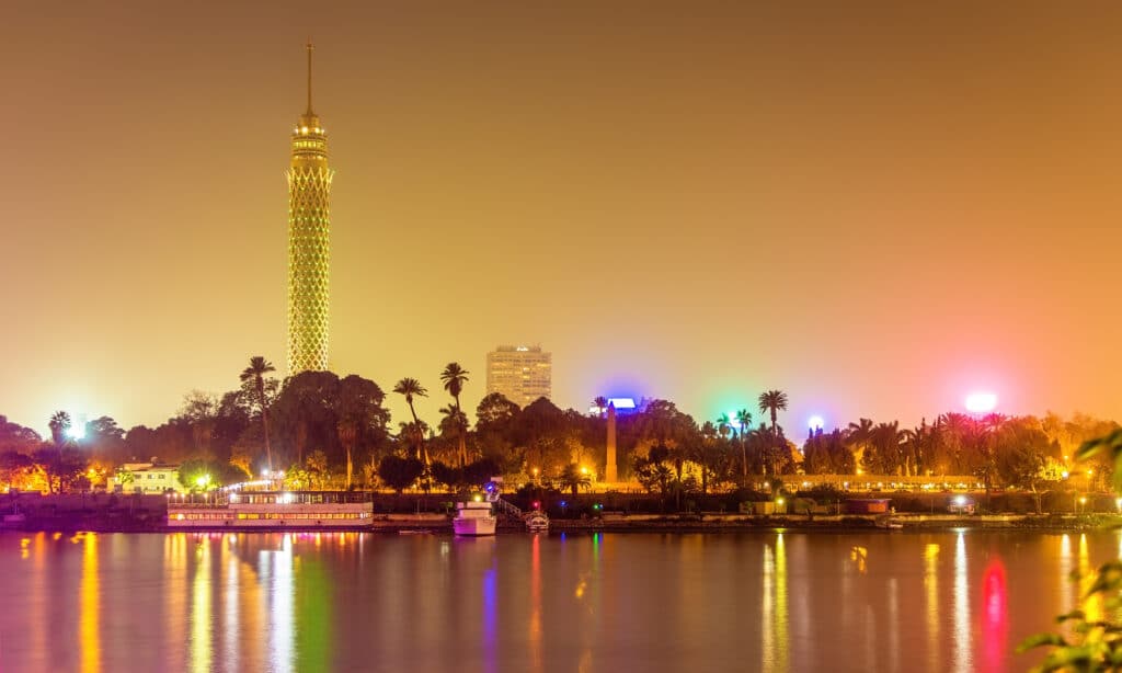 View of the Cairo tower in the evening - Egypt