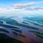 Majestic Delta of the Essequibo River Flowing into the Atlantic Ocean - Guyana, South America