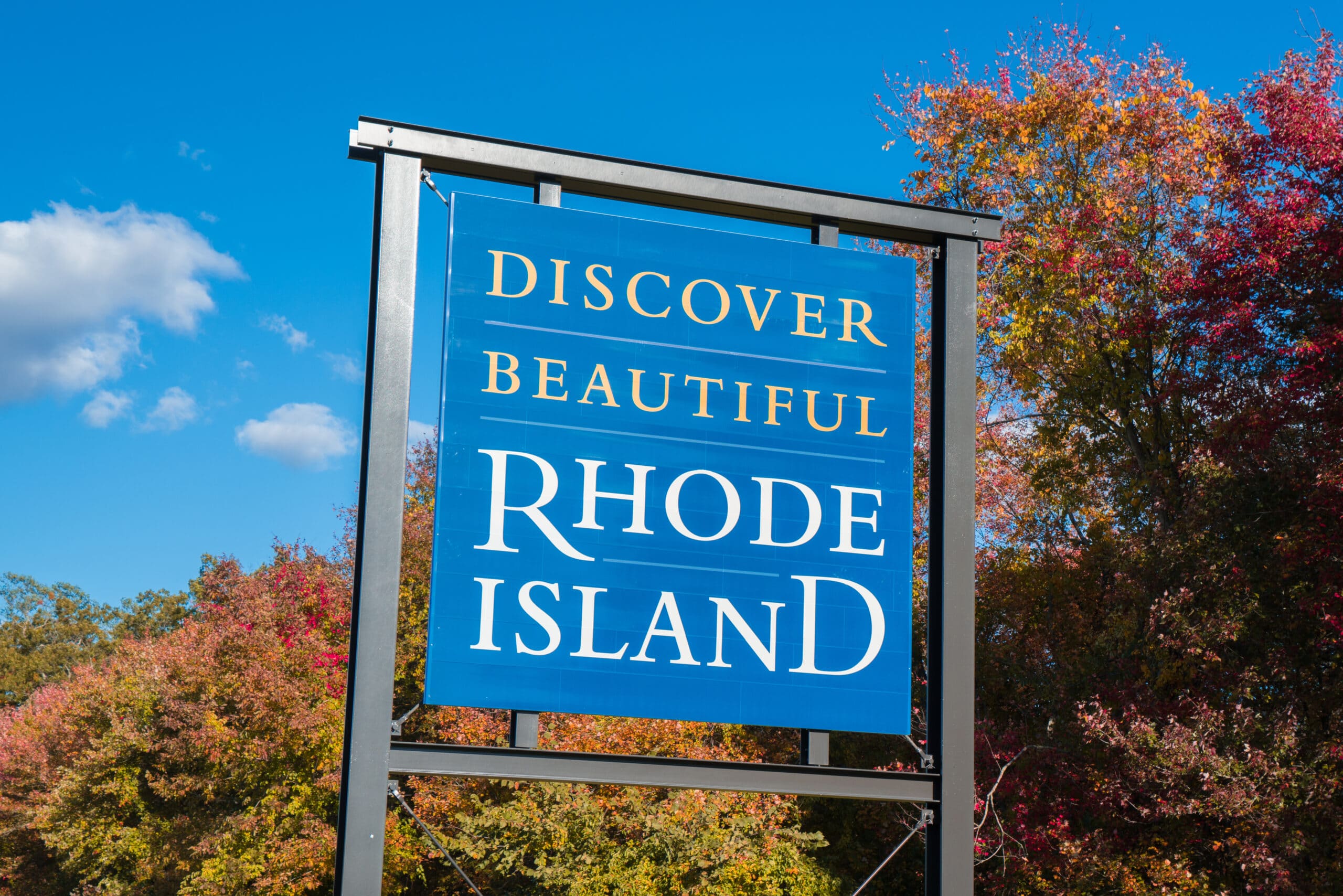 Discover Beautiful Rhode Island welcome sign