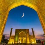 Samarkand, Uzbekistan 22-10-2021 magnificent square of the historic city