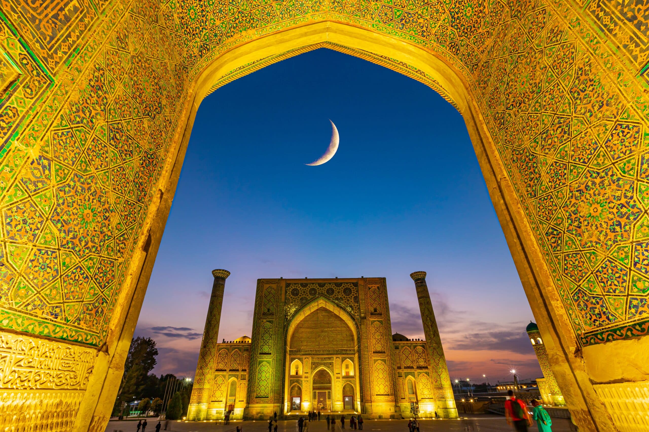 Samarkand, Uzbekistan 22-10-2021 magnificent square of the historic city
