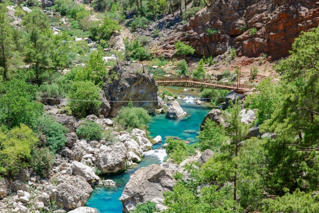 The Göksu River on the way to Yerköprü Waterfall. Mersin province, Turkey.