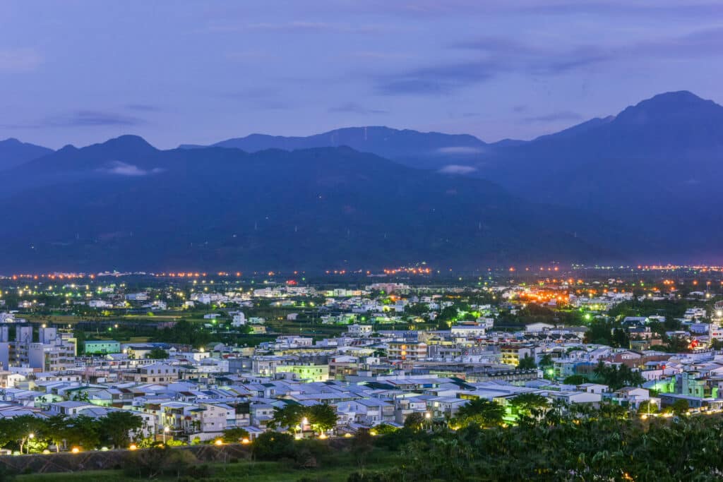 Landscape of Taitung City at Dawn