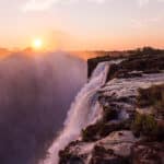 The naturally formed "Devil's Pool", where some tourists swim despite a risk of plunging over the edge