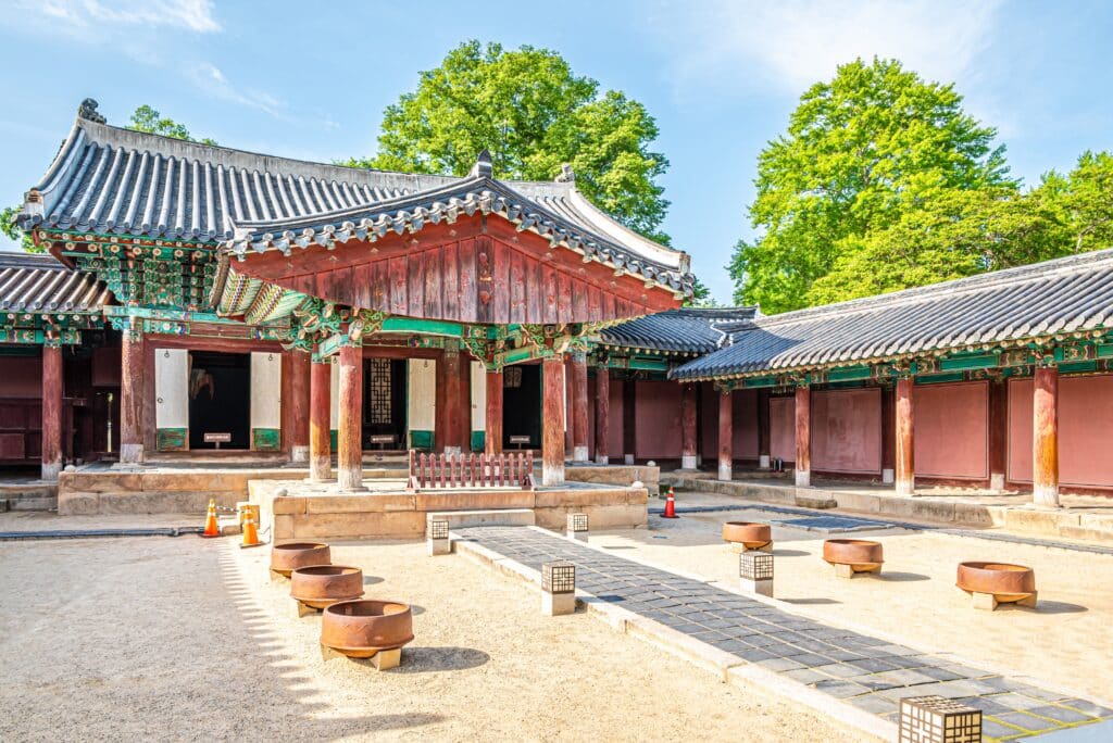 Gyeonggijeon Shrine courtyard in Jeonju honoring Joseon Dynasty founder