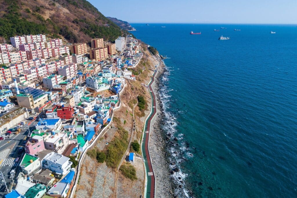 Taejongdae is famous for its rugged cliffs and panoramic coastal scenery.