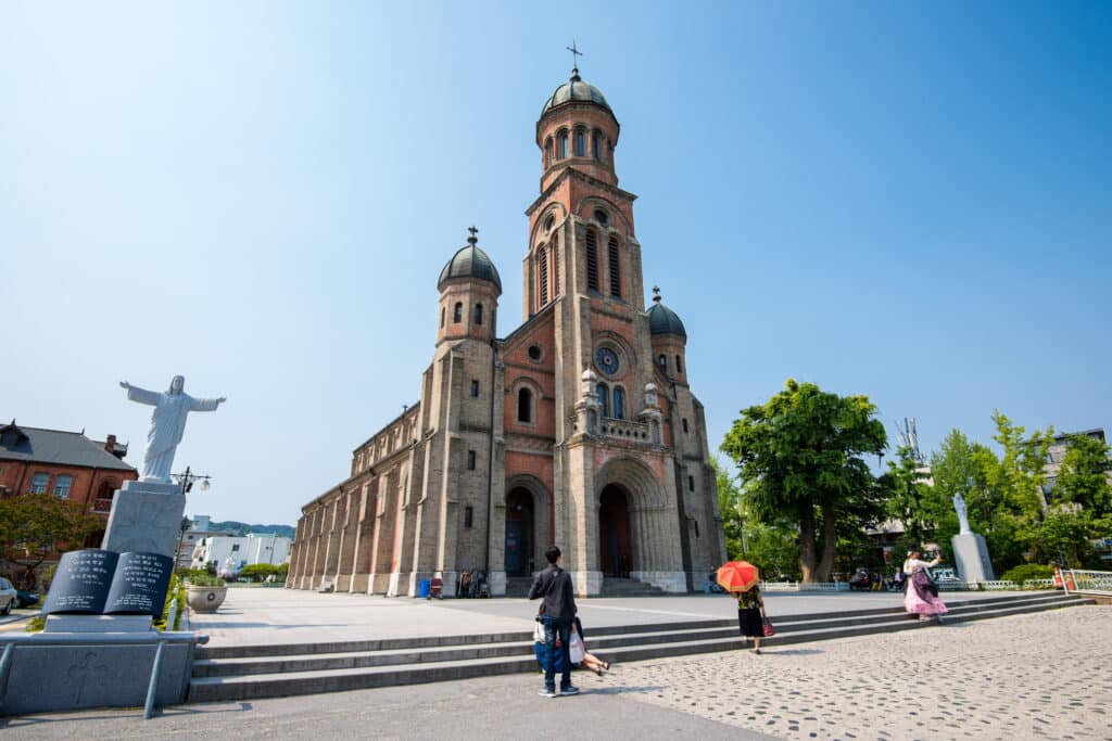 Jeondong Catholic Cathedral in Jeonju near Hanok Village