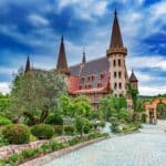 Sozopol, Bulgaria - May 4, 2016: Castle towers in the village of Ravadinovo, Bulgaria. Medieval castle on bulgarian black sea coast near Sozopol.