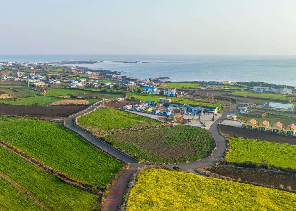 Spring scenery of Udo Island, Jeju City, Jeju Island, Korea.
