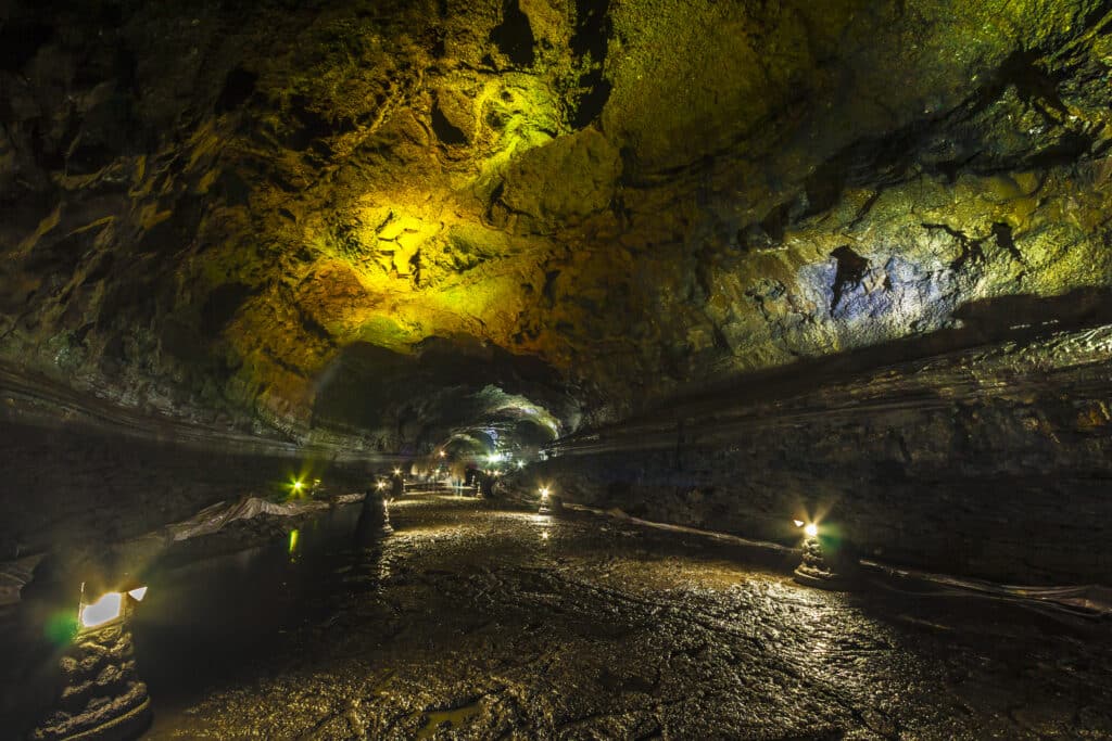 Lava column in Manjanggul cave in Jeju island, Korea. Manjanggul is one of the finest lava tunnels in the world. And it is designated as UNESCO World natural heritage