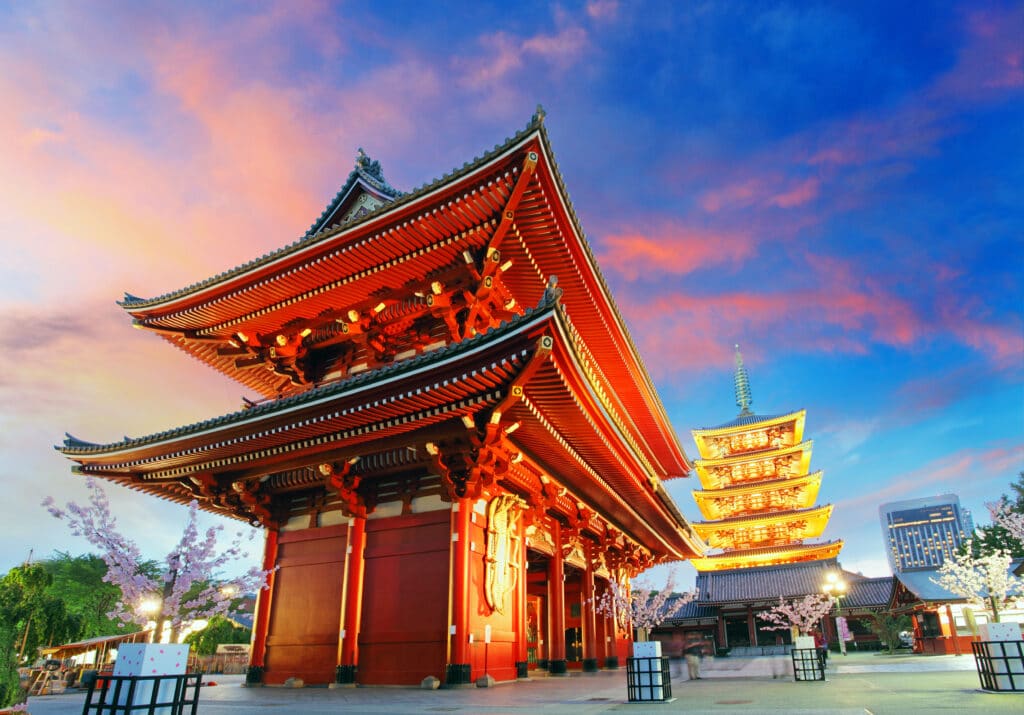 Senso-ji Temple in Asakusa with traditional architecture