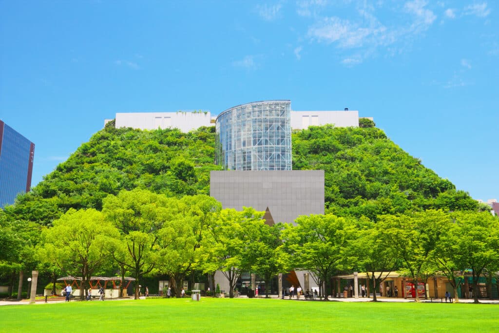 ACROS Fukuoka green terraced building and park in central Fukuoka