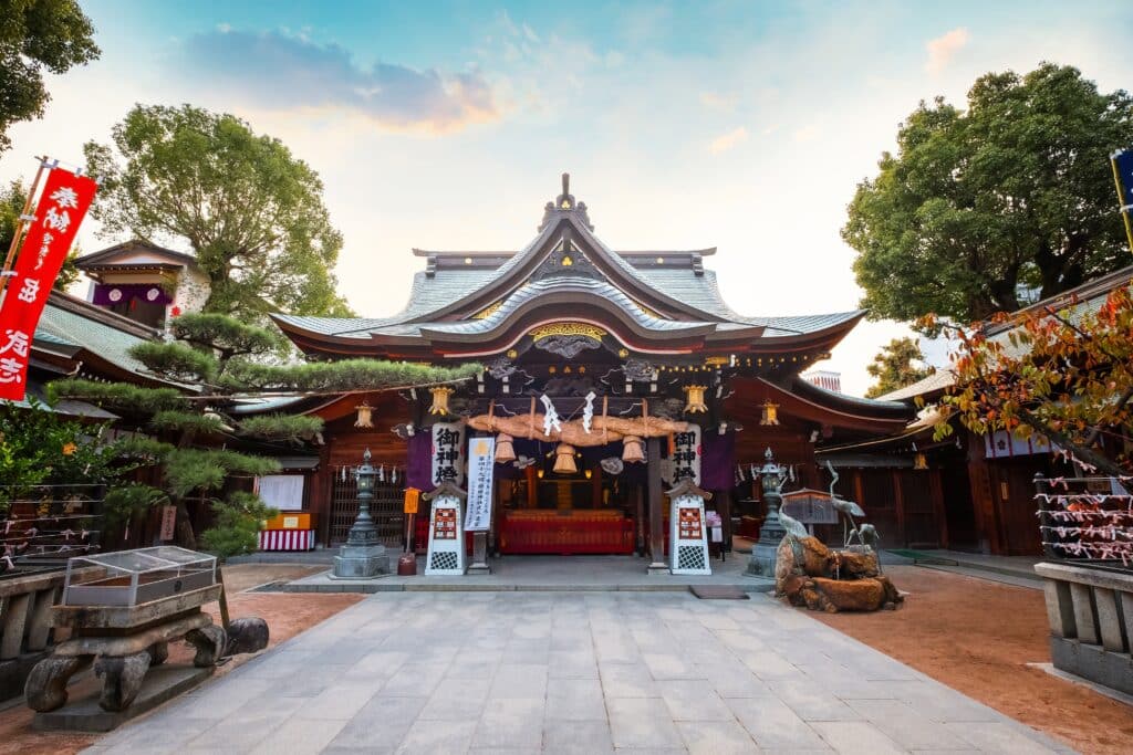 Main hall of Kushida Shrine, one of Fukuoka's most important Shinto shrines