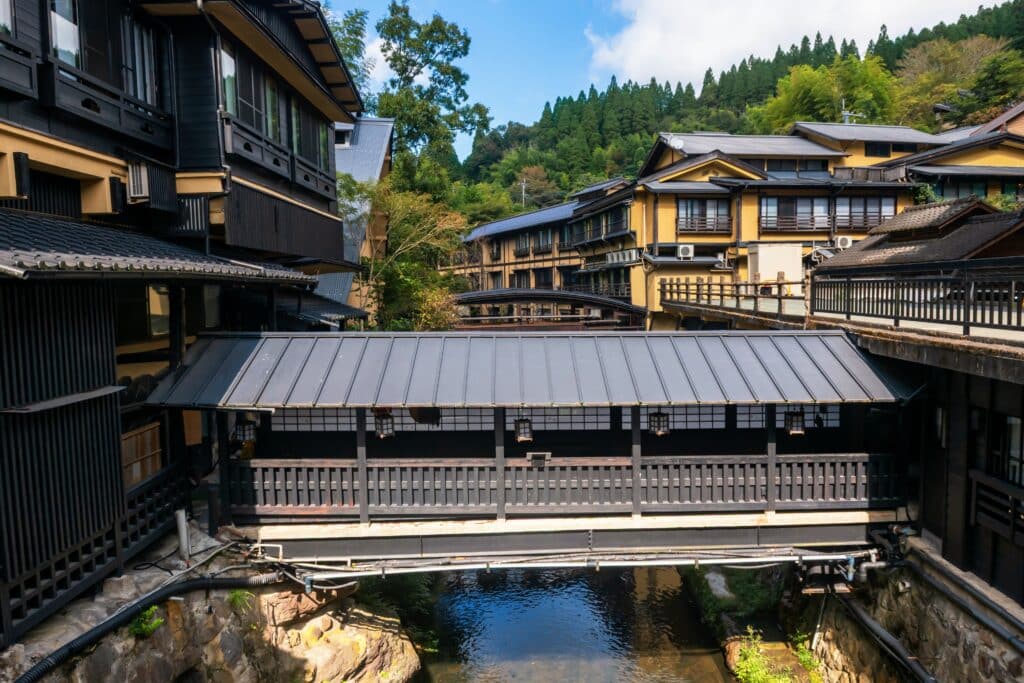 Traditional ryokan and onsen area in Nikko, Japan