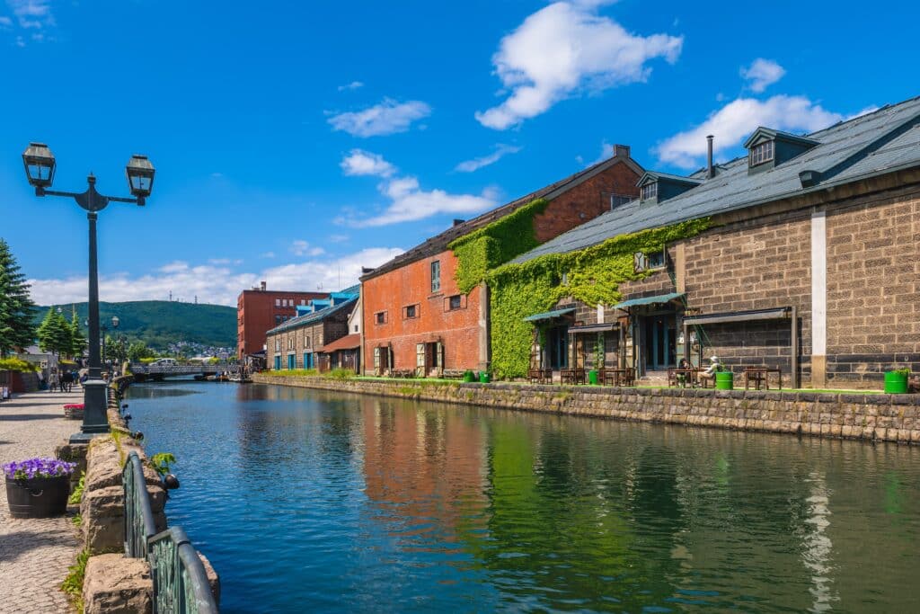 Historic canal and warehouse district in Otaru in Hokkaido