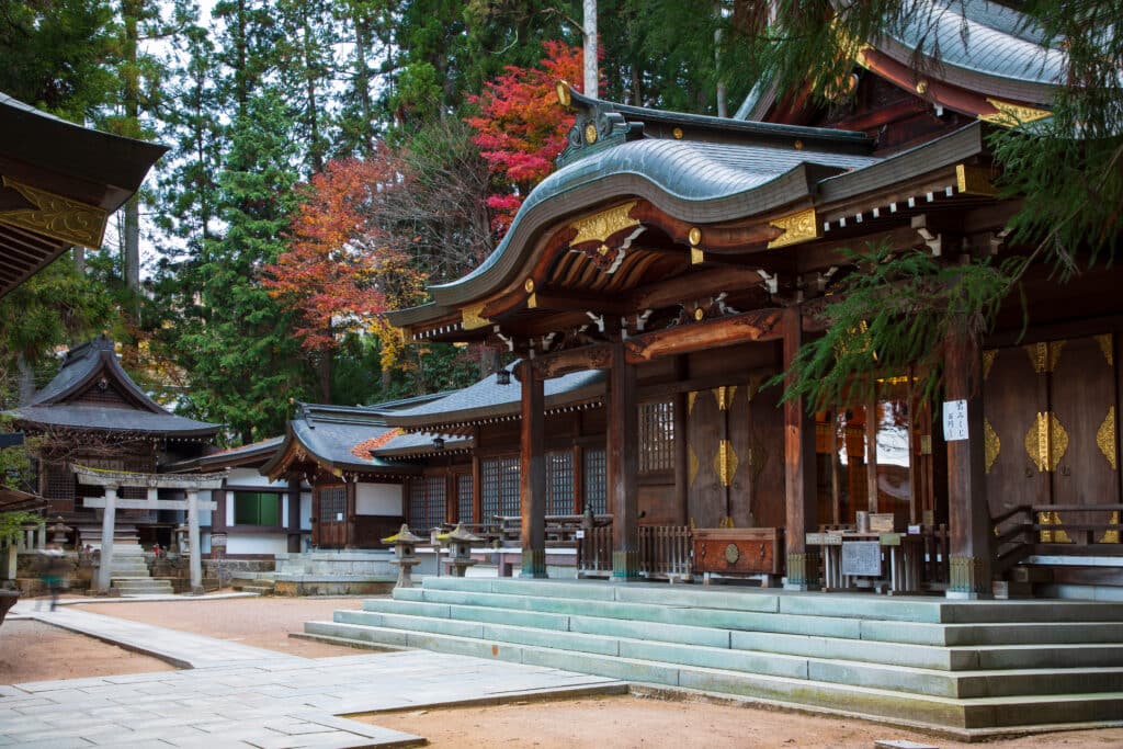Sakurayama Hachimangu Shrine in Takayama during autumn