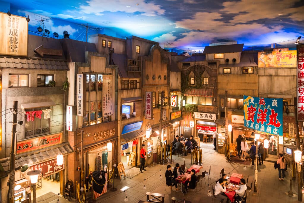 Retro-themed streets inside the Shin-Yokohama Ramen Museum